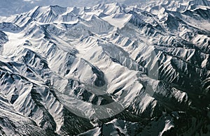 Bird eye`s view of himalaya mountain.