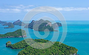 Bird eye view of Angthong national marine park, koh Samui, Thailand