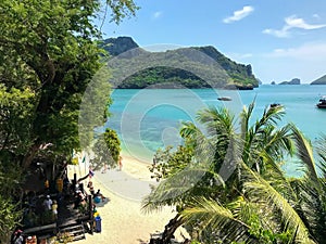 Bird eye view of Angthong national marine park, koh Samui, Thailand