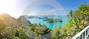 Bird eye view of Angthong national marine park, koh Samui, Thailand