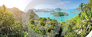 Bird eye view of Angthong national marine park, koh Samui, Thailand