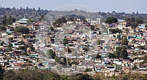 Bird eye view of city of Jugol. Harar. Ethiopia.