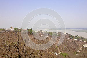 Bird eye view of Mandalay city from Mandalay