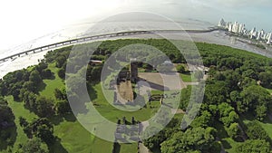 Bird eye view of Panama Viejo Ruins