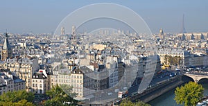 Bird eye view of Paris from Montmartre,