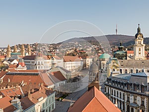 Bird eye view of Pecs, Hungary