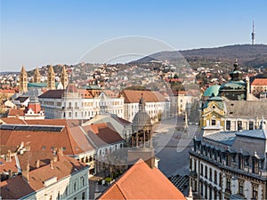 Bird eye view of Pecs, Hungary