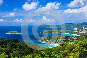 Bird eye view of Phuket viewpoint in Thailand