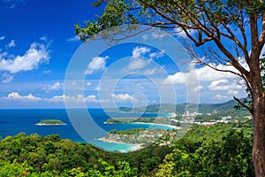 Bird eye view of Phuket viewpoint in Thailand