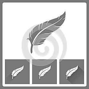 Bird feather icon isolated on white background