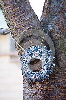 Bird feeder with seeds, berries and fat