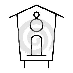 Bird feeder thin line icon. Birdhouse vector illustration isolated on white. Garden outline style design, designed for photo