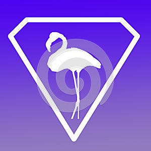 Bird Flamingo Logo Banner Image  Blue Violet  Gradient