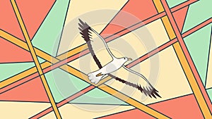 Bird in Flight with Abstract Wind Lines, vector design Generative AI