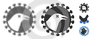 Bird Flu Virus Halftone and Solid Icon