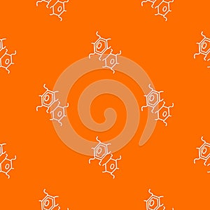 Bird flu virus pattern vector orange