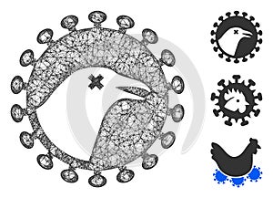 Bird Flu Virus Polygonal Web Vector Mesh Illustration