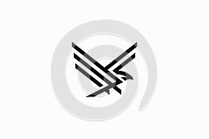 Bird Fly Logo Geometric Abstract Illustration Eagle Hawk Falcon Silhouette Wing