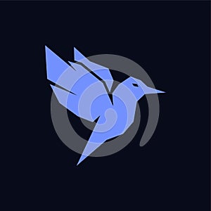 Bird flying geometric simple silhouette logo