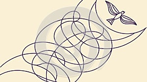Bird Flying Through Swirling Lines, Artistic Freedom, vector design Generative AI photo