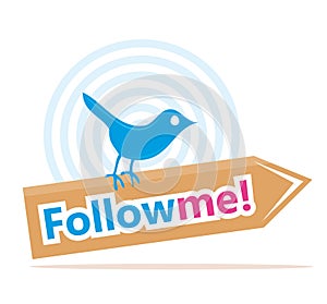 Bird with follow me sign