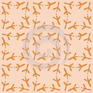 Bird Footmarks Grid Pattern Vector Background