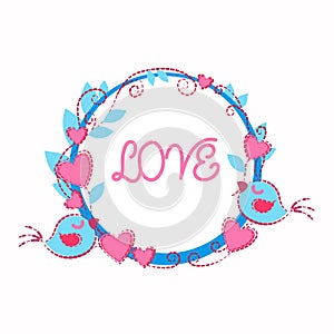 Bird Holding Love Heart Shape Greeting Card Valentine Day