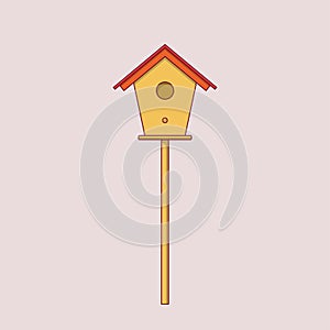 Bird House Vector Icon Illustration. Nest Vector. Flat Cartoon Style Suitable for Web Landing Page, Banner, Flyer, Sticker,