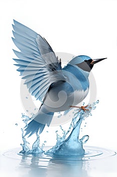 A bird is hovering over the surface of the water.