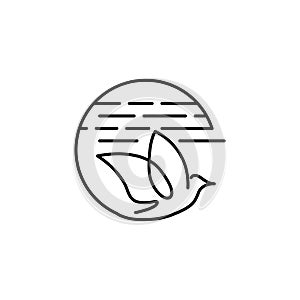 Bird icon line design template isolated