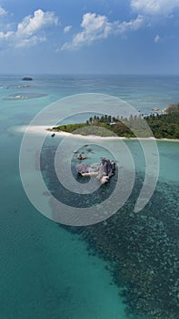 bird island in belitung from above