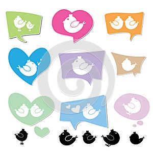 Bird logo on speech bubbles