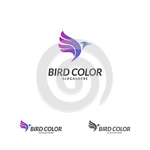 Bird logo vector. Flying Bird Logo design vector template. Dove Pigeon Logotype concept icon
