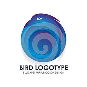 Bird Logotype with Blue and purple design