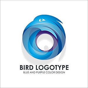 Bird Logotype with Blue and purple design