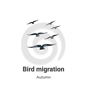 Bird migration vector icon on white background. Flat vector bird migration icon symbol sign from modern autumn collection for