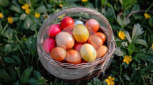 Bird Nest Filled With Eggs on Lush Green Field