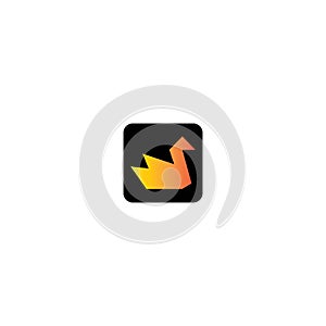 Bird origami vector icon