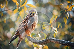 Bird Perched on Branch of Tree