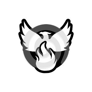 Bird Phoenix icon isolated on white background