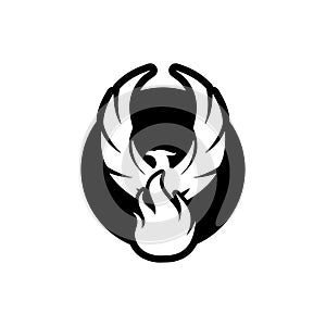 Bird Phoenix icon isolated on white background