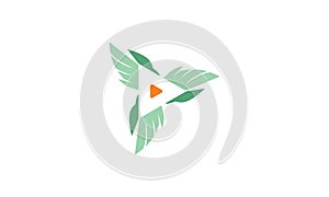 Bird play button logo icon vector