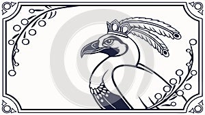 Bird of prey illustration, eagle, hawk, and wildlife bird art vector design Generative AI photo