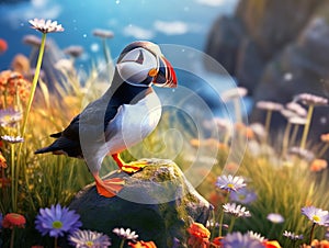 Bird Puffin  Made With Generative AI illustration