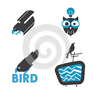 Bird related sign vector collection