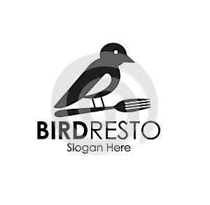 Bird resto logo design concept photo