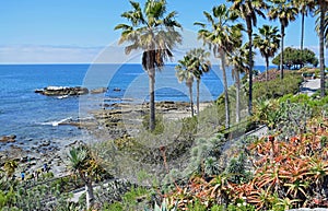 Bird Rock below Heisler Park in Laguna Beach, California.