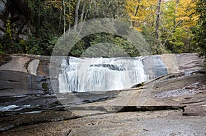 Bird Rock Falls in Nantahala National Forest in western North Carolina