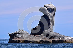 Bird rock, Rock Spirit : Vulcanic rock formation on Corona Island, Loreto Mexico