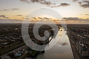 Bird`s eye view of the beautiful city of Middelburg, the Netherlands